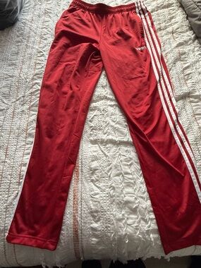 (Pack of 3) adidas Red Joggers with White Side Stripes